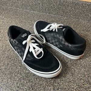 VANS Old Skool Black Check Suede Canvas Skate Shoe Women 8.5 Low Lace Up Youth 7